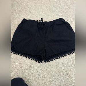 Women’s j crew outlet black tassel linen blend shorts size XS.